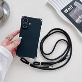 Soft Silicone Phone Case with Lanyard for iPhone Charge Hub X
